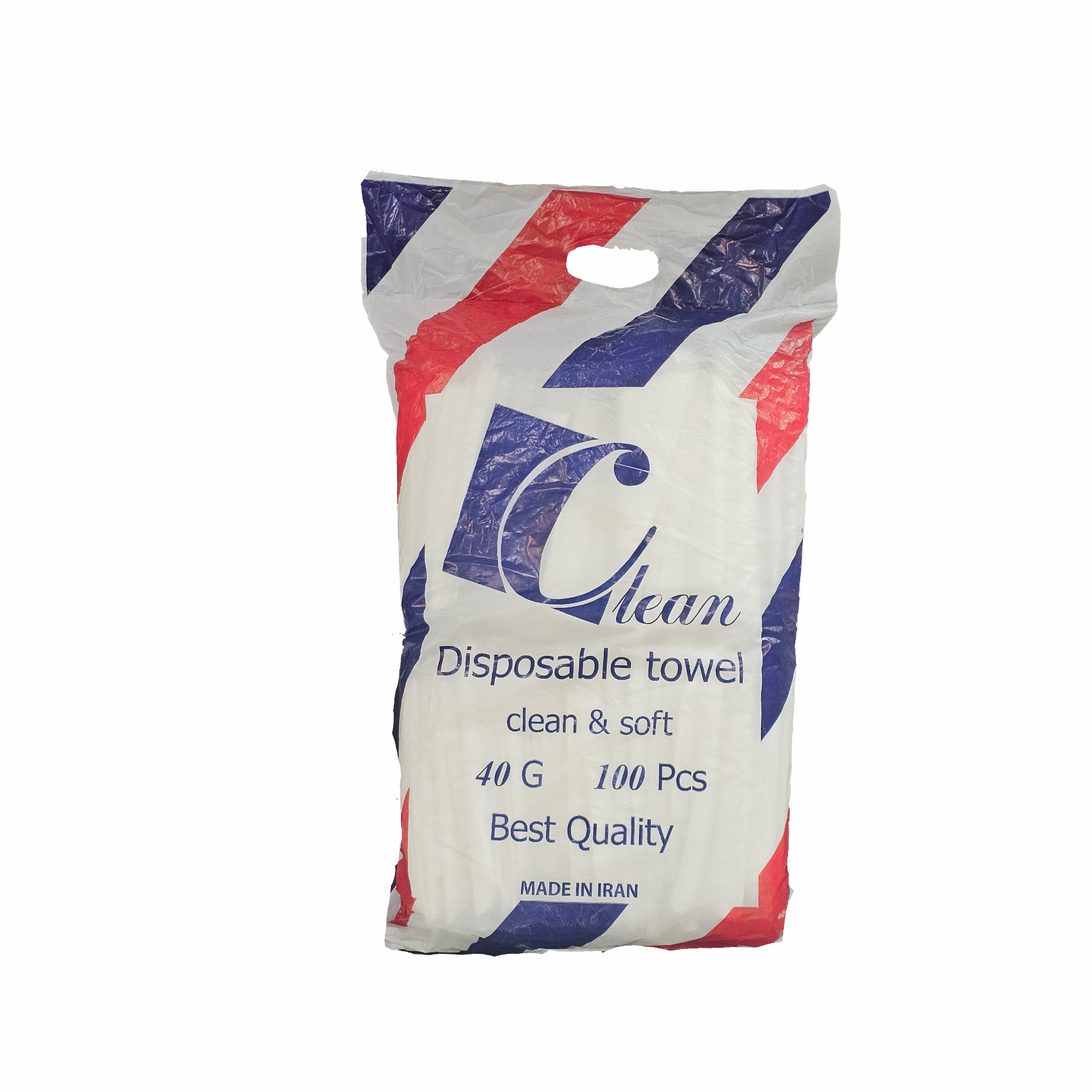 حوله یکبار مصرف کلین سایز ۴۰*۸۰ ۴۰ گرم بسته ۱۰۰ عددی