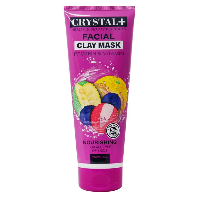 ماسک صورت کریستال عصاره خاک رس پروتئین و ویتامین 250میل